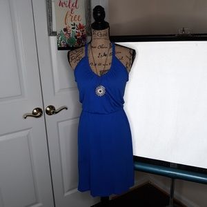 Royal blue midi dress